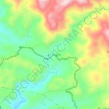 Mapa topográfico Cijengkol, altitude, relevo