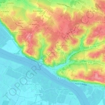 Mapa topográfico Girard, altitude, relevo