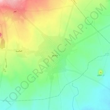 Mapa topográfico Jasim, altitude, relevo