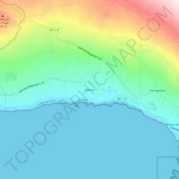 Mapa topográfico Silveira, altitude, relevo