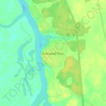 Mapa topográfico Дубовый Мыс, altitude, relevo