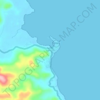 Mapa topográfico Sioban, altitude, relevo