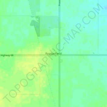 Mapa topográfico Poplarfield, altitude, relevo