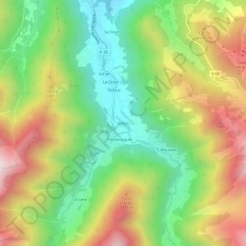 Mapa topográfico Stillom, altitude, relevo