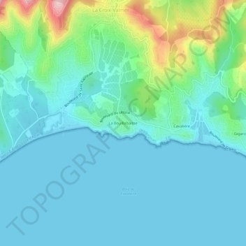 Mapa topográfico La Bouillabaisse, altitude, relevo
