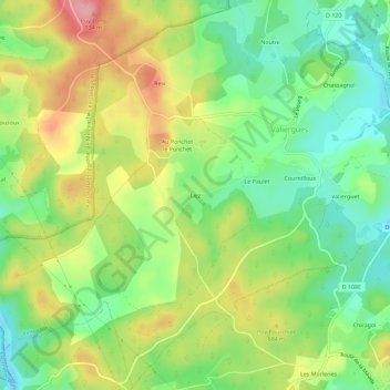Mapa topográfico Liez, altitude, relevo