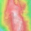 Mapa topográfico Crêt de la Goutte, altitude, relevo
