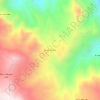 Mapa topográfico Barro Negro, altitude, relevo