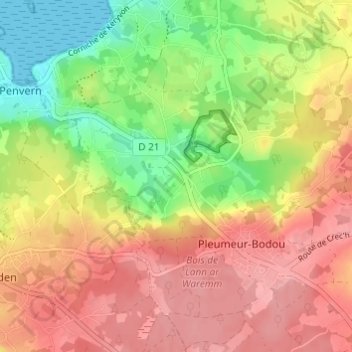 Mapa topográfico Mez An Ney, altitude, relevo