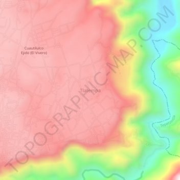 Mapa topográfico Tlatempa, altitude, relevo