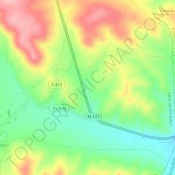 Mapa topográfico Valmore, altitude, relevo