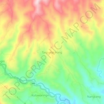 Mapa topográfico Tanjungkarang, altitude, relevo