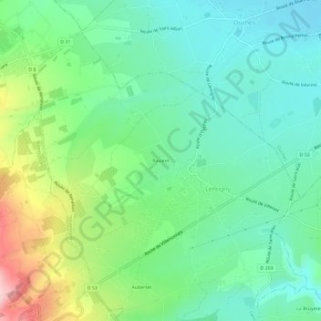 Mapa topográfico Ravatet, altitude, relevo
