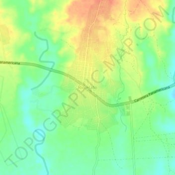 Mapa topográfico Rio Hato, altitude, relevo