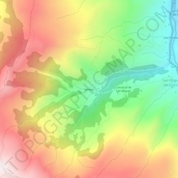 Mapa topográfico Selviejo, altitude, relevo