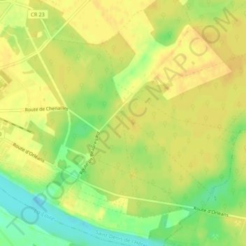 Mapa topográfico Chenaille, altitude, relevo