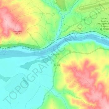Mapa topográfico Arripiado, altitude, relevo