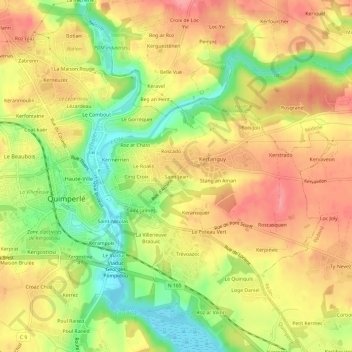 Mapa topográfico Saint-Jean, altitude, relevo