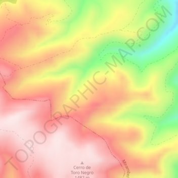 Mapa topográfico Rafel, altitude, relevo