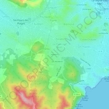 Mapa topográfico Manette, altitude, relevo