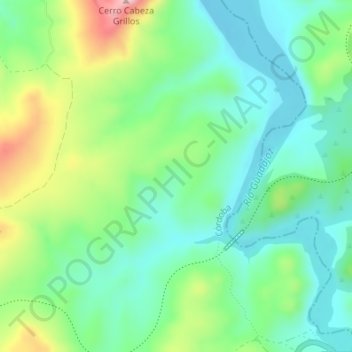 Mapa topográfico El Físico, altitude, relevo