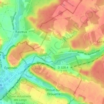 Mapa topográfico Saint-Antoine, altitude, relevo