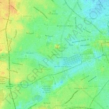 Mapa topográfico Cardoze, altitude, relevo
