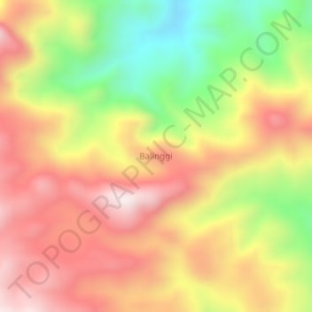 Mapa topográfico Balinggi, altitude, relevo