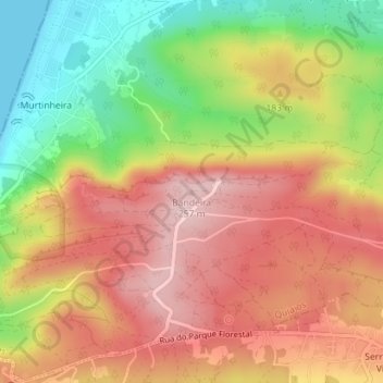 Mapa topográfico Bandeira, altitude, relevo