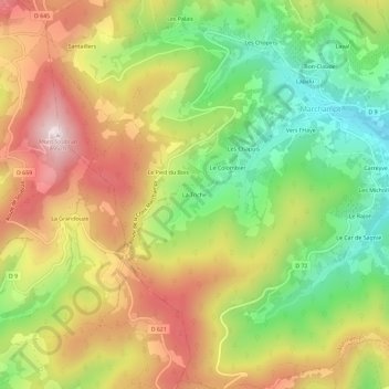 Mapa topográfico La Triche, altitude, relevo