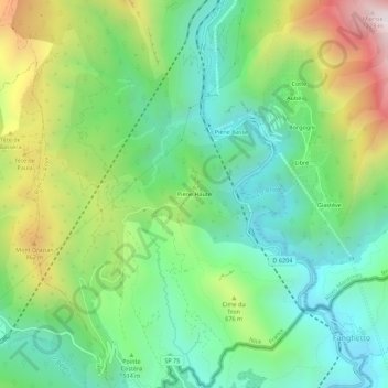 Mapa topográfico Piene Haute, altitude, relevo