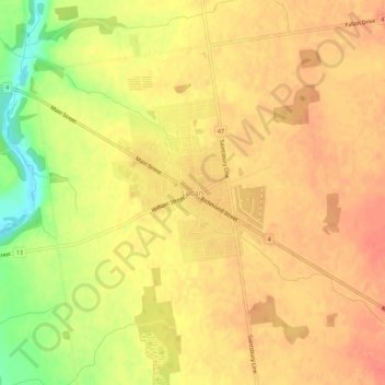Mapa topográfico Lucan, altitude, relevo
