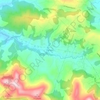 Mapa topográfico Hornedo, altitude, relevo