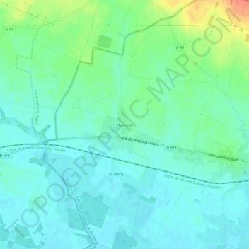 Mapa topográfico Chevrette, altitude, relevo