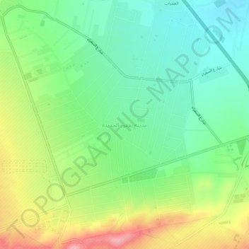 Mapa topográfico Yaffour, altitude, relevo