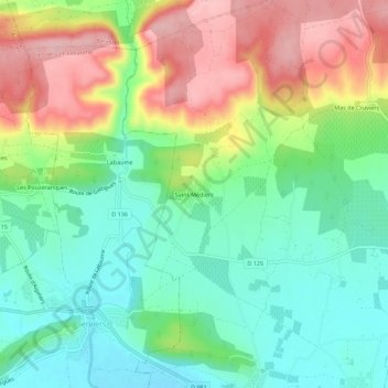 Mapa topográfico Saint-Médiers, altitude, relevo