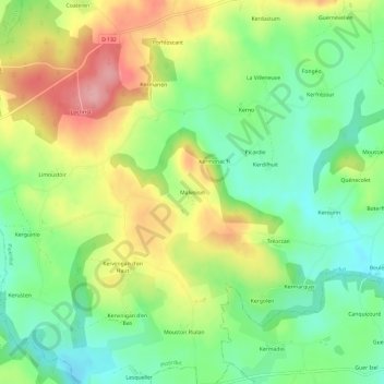 Mapa topográfico Malvoisin, altitude, relevo