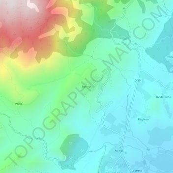 Mapa topográfico Borivoli, altitude, relevo