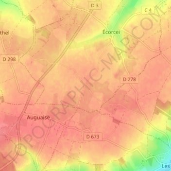 Mapa topográfico Fémisson, altitude, relevo