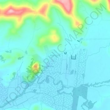 Mapa topográfico Monjolo, altitude, relevo