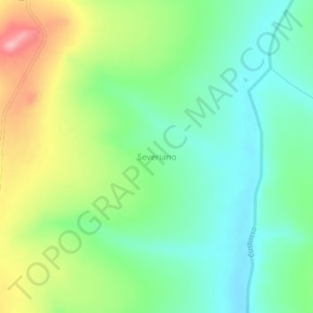 Mapa topográfico Severiano, altitude, relevo