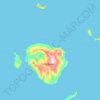 Mapa topográfico Kepulauan Babar, altitude, relevo