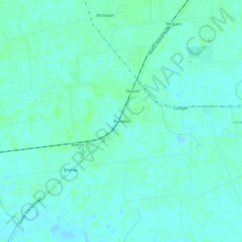 Mapa topográfico Rynella, altitude, relevo