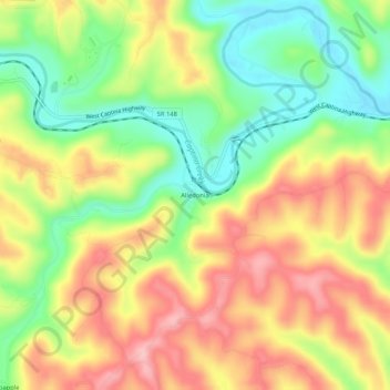 Mapa topográfico Alledonia, altitude, relevo