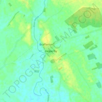 Mapa topográfico Helperby, altitude, relevo