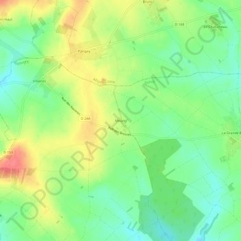 Mapa topográfico Meung, altitude, relevo