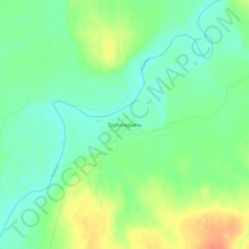 Mapa topográfico Трубоседъёль, altitude, relevo