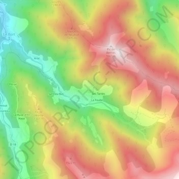Mapa topográfico Carol, altitude, relevo
