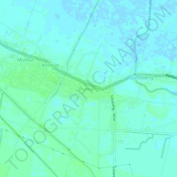 Mapa topográfico Puntang, altitude, relevo