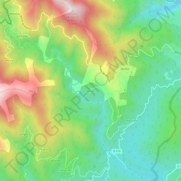 Mapa topográfico Murjas, altitude, relevo